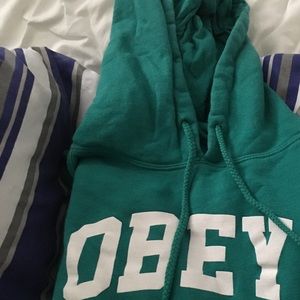 obey green hoodie